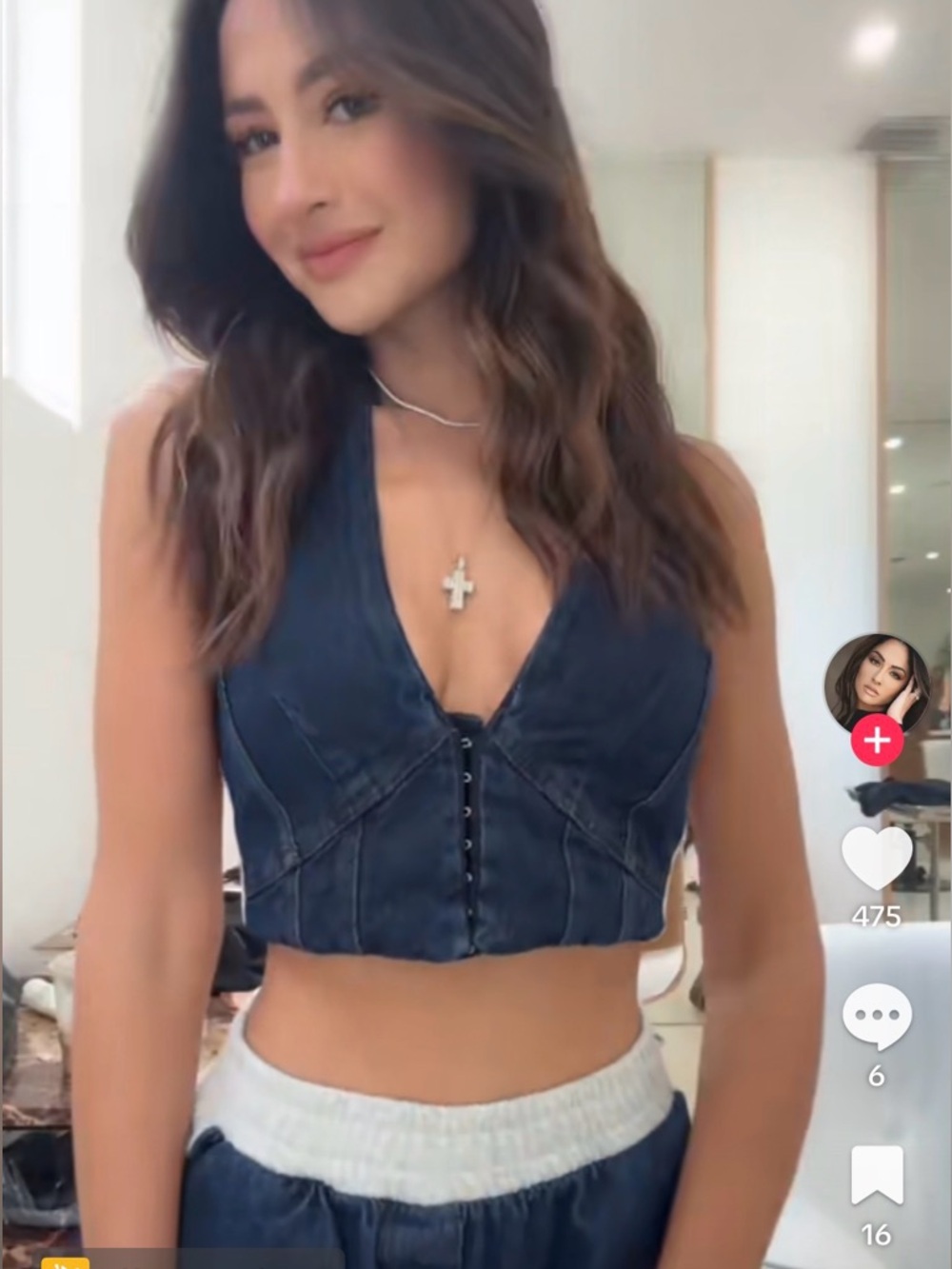 ZARA cropped denim halter top 0085/841 - Picture 2 of 11
